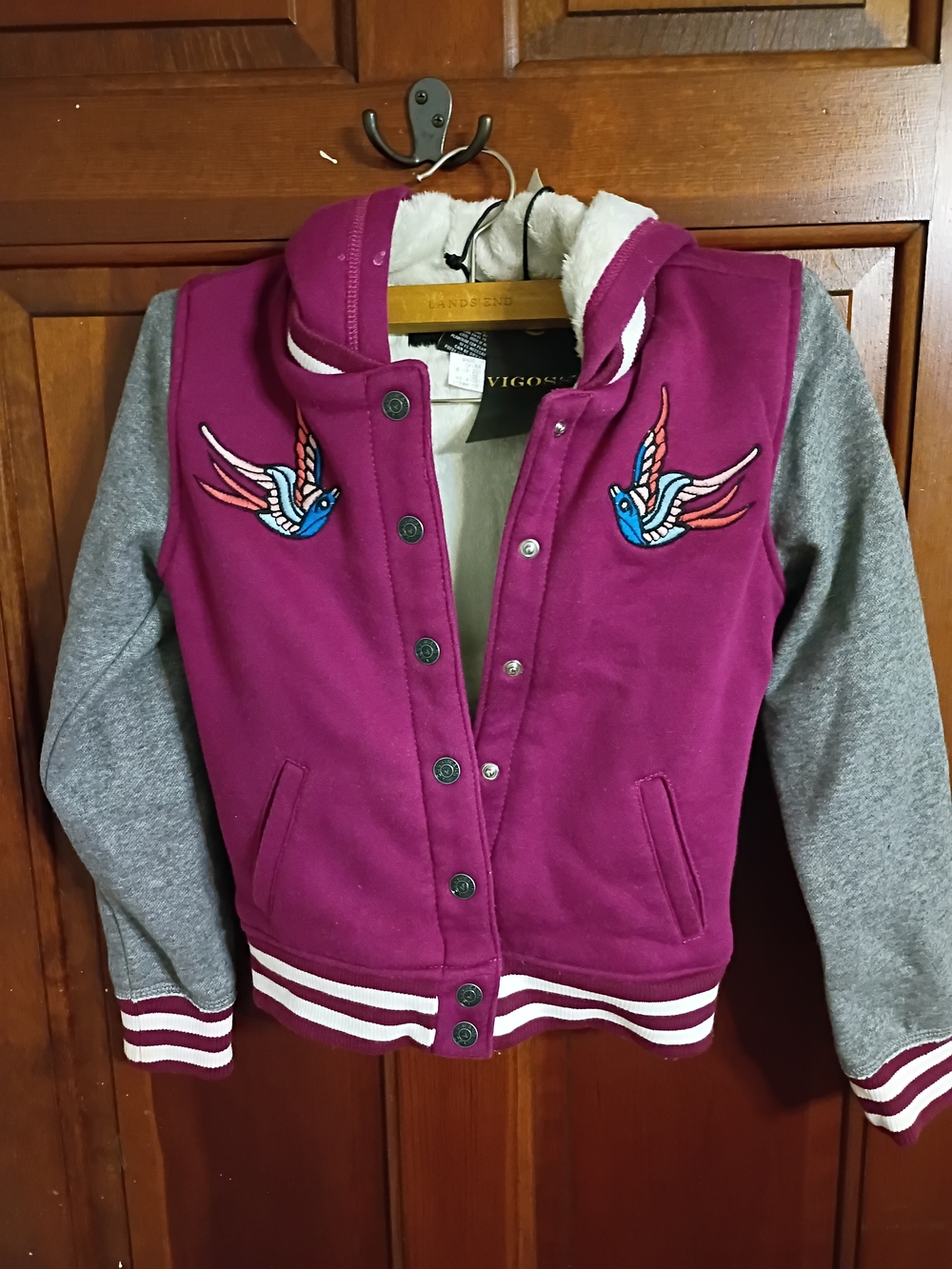 Vigoss Cozy Faux-Fur Lined Jacket girls Size 8
